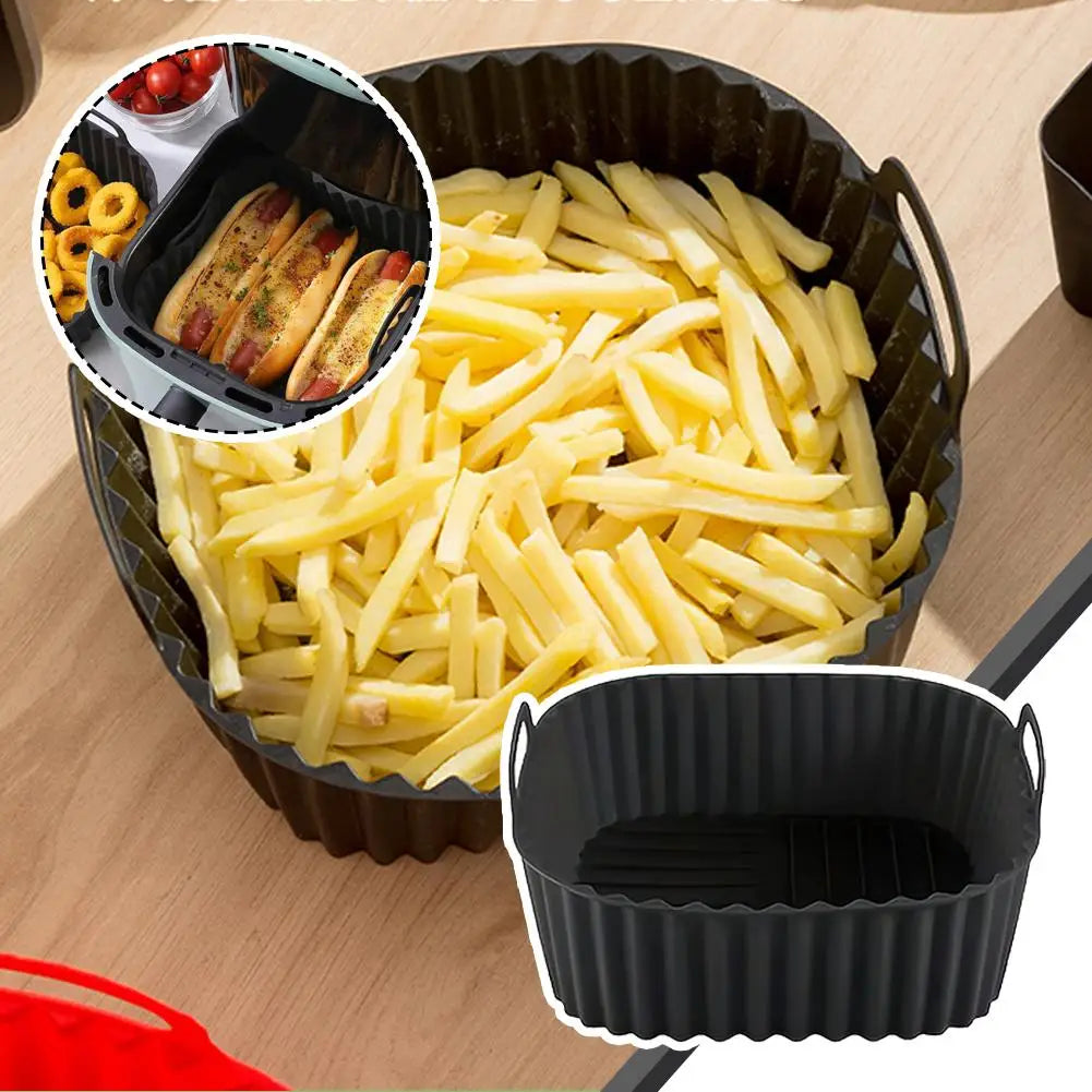 Reusable Silicone Air Fryer Liners, 21cm | Non Stick, Dishwasher Safe, Fits 5 to 8 Qt Baskets