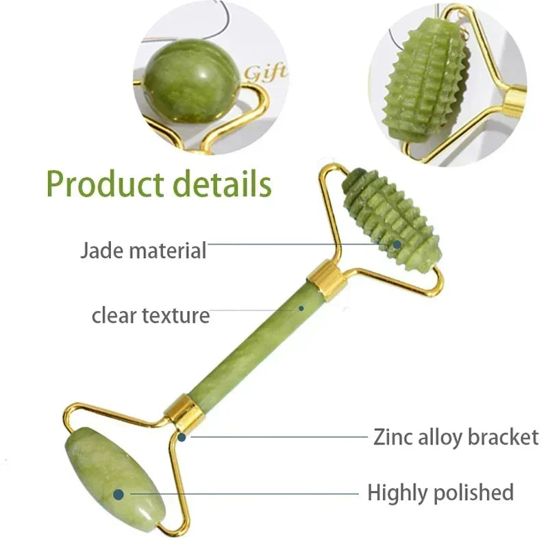 Jade Roller and Gua Sha Set | Natural Stone Facial Massage Tools for Your Skincare Routine