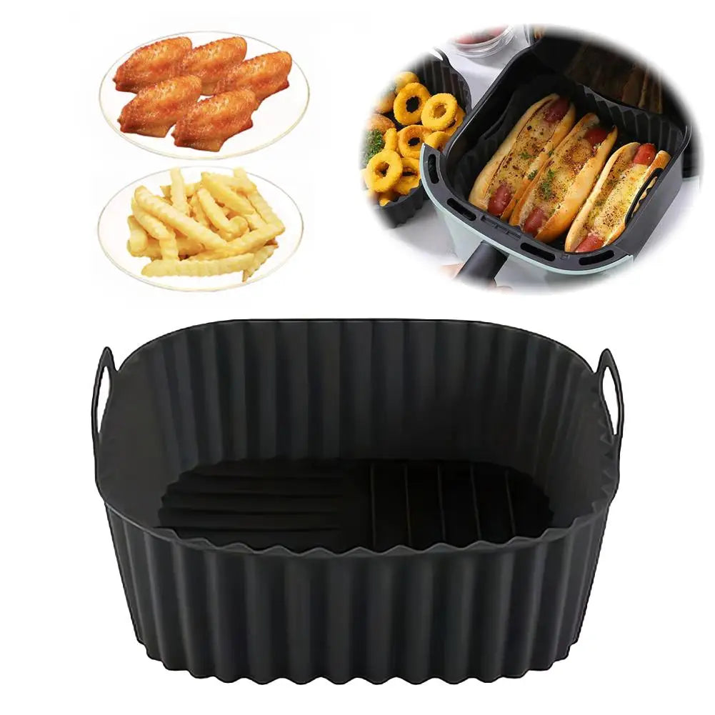 Reusable Silicone Air Fryer Liners, 21cm | Non Stick, Dishwasher Safe, Fits 5 to 8 Qt Baskets