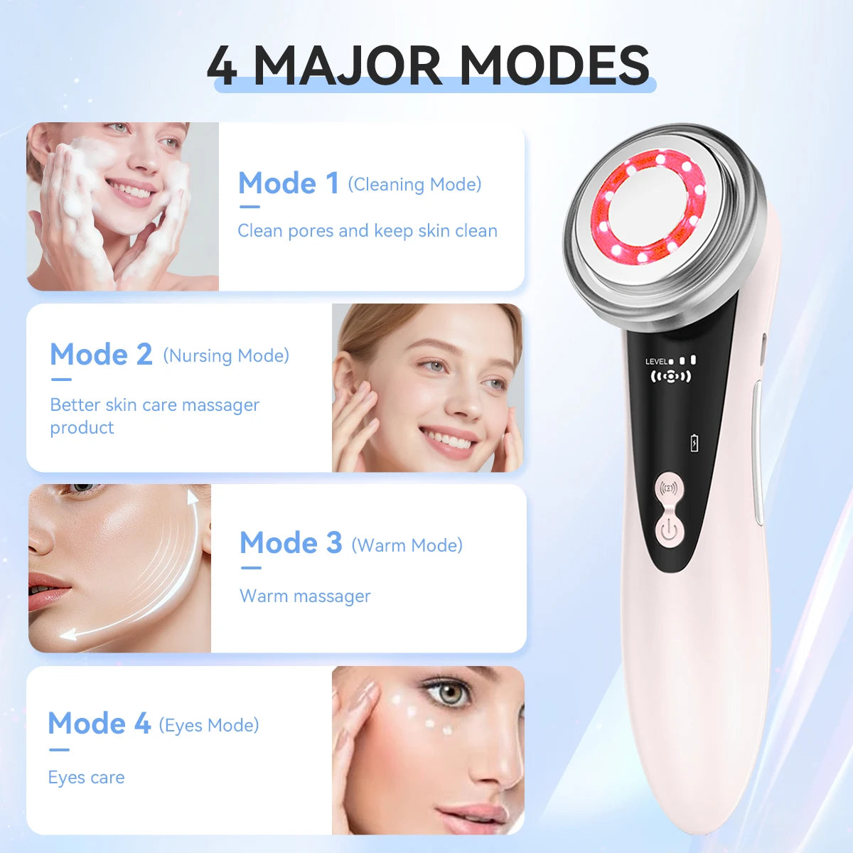 EMS Facial Massage Device | Rechargeable At Home Skincare Tool with Multiple Modes