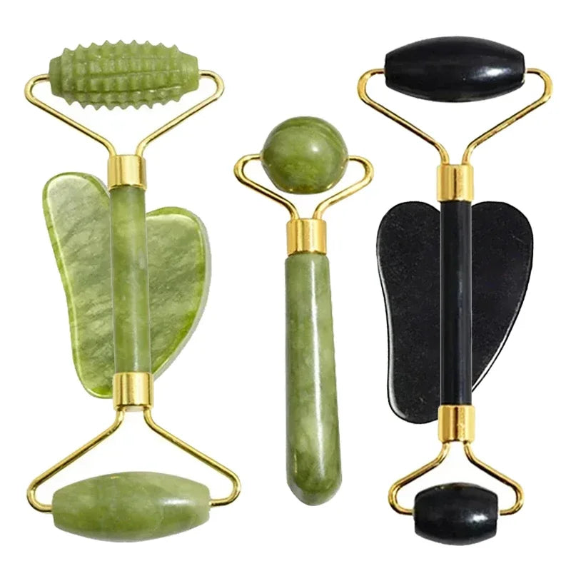 Jade Roller and Gua Sha Set | Natural Stone Facial Massage Tools for Your Skincare Routine