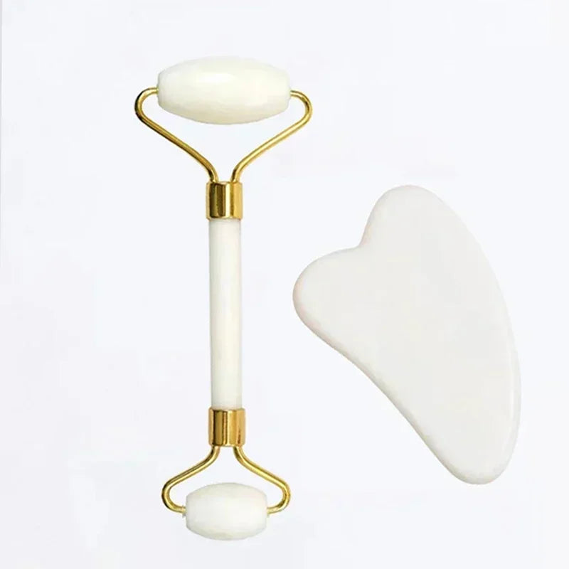 Jade Roller and Gua Sha Set | Natural Stone Facial Massage Tools for Your Skincare Routine