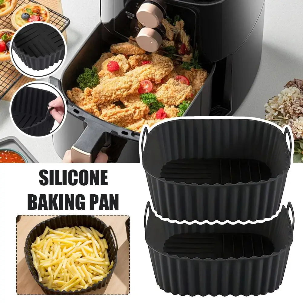 Reusable Silicone Air Fryer Liners, 21cm | Non Stick, Dishwasher Safe, Fits 5 to 8 Qt Baskets