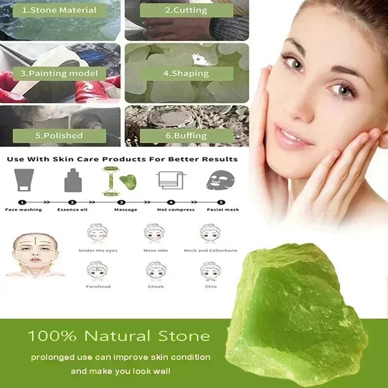 Jade Roller and Gua Sha Set | Natural Stone Facial Massage Tools for Your Skincare Routine